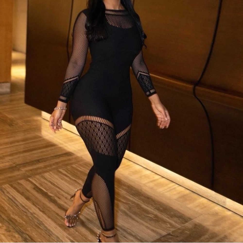 Black Long Sleeve Jumpsuit - Picture 3 of 6